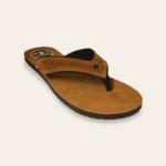 Sandales cuir Sperone Sable - Vue de côté avec semelle cuir velours et bride large, fabriqué en France